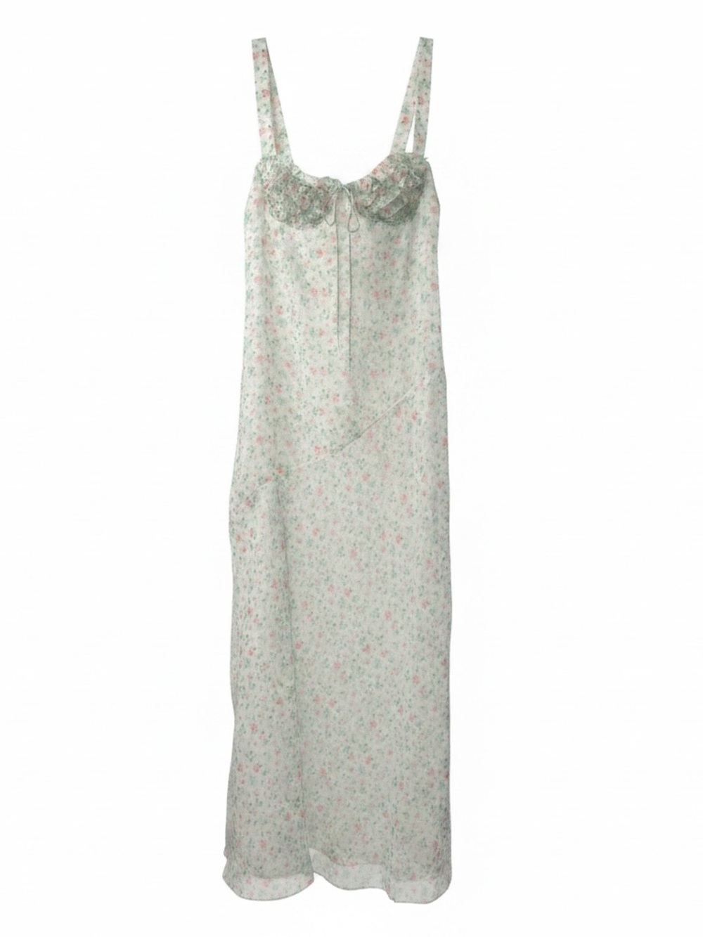 For Love And Lemons Mint and Pink Floral maxi dress